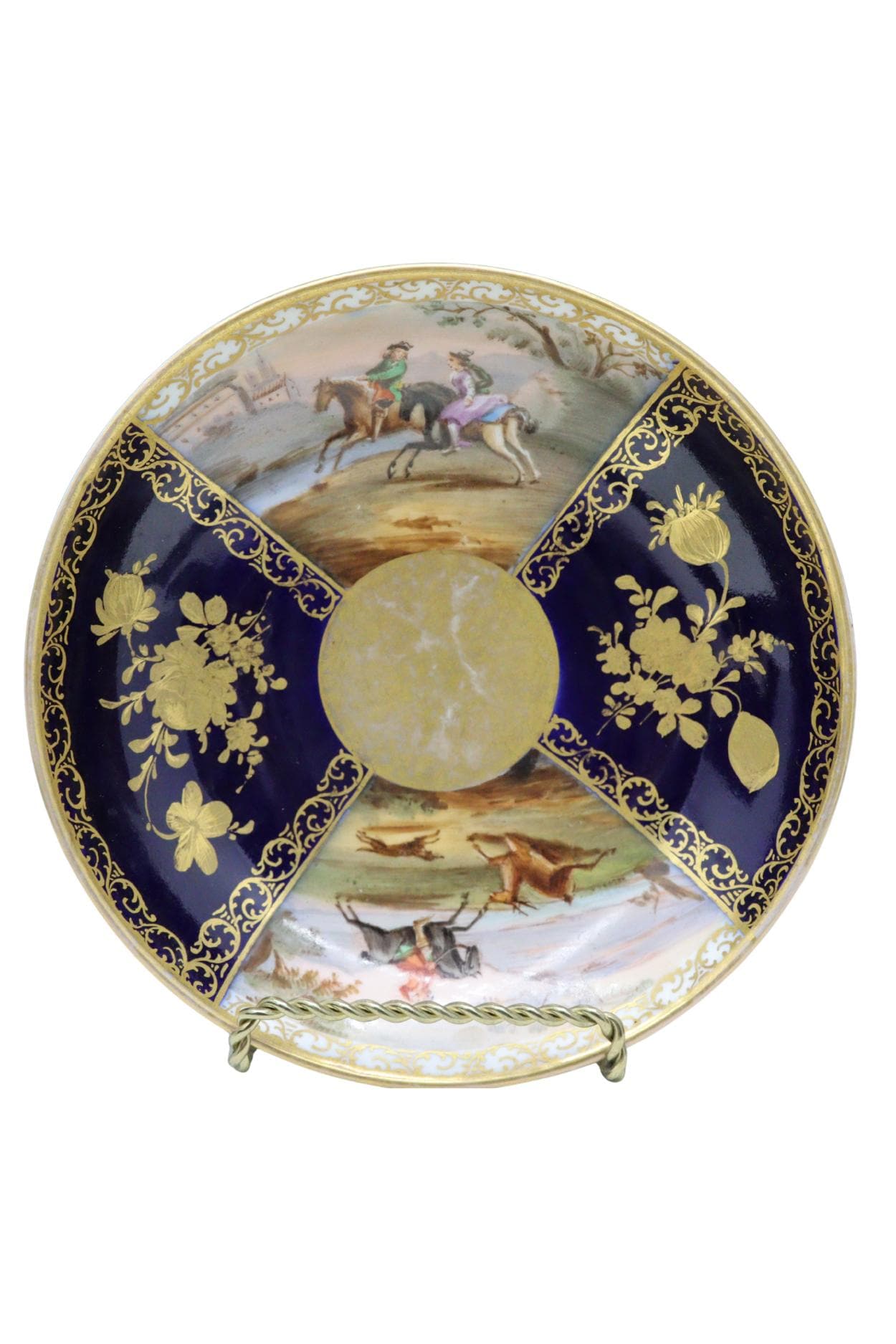 Antique Meissen Tea Cup & Saucer: Hand-painted Hunting Scene - Etsy