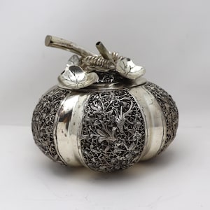 Antique Chinese Export Trinket Box, Hand Carved Antimony