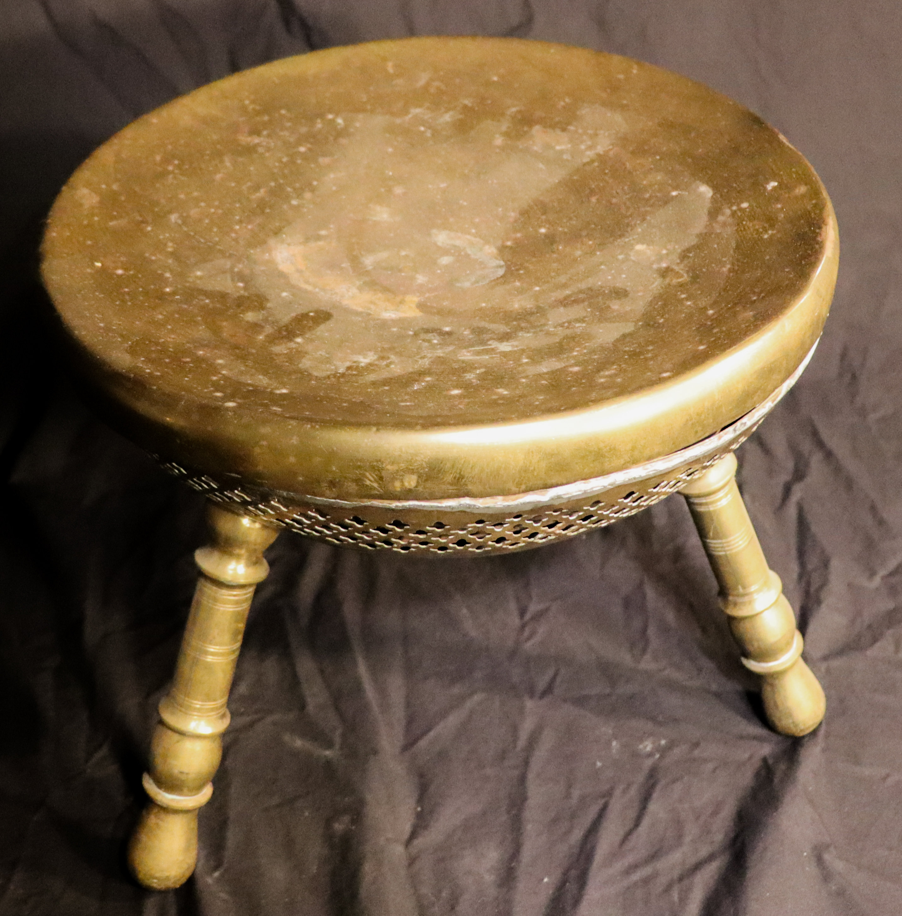 Antique brass deals stool