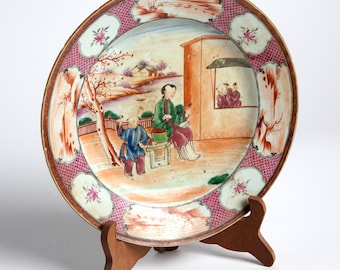 中国民国時代の女性絵柄 陶器 茶碗 中国輸出用女性像の絵磁器皿 - Etsy 日本