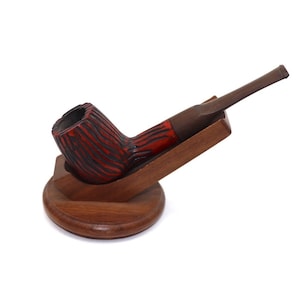 Vintage Redwood Smoking Pipe Made in Italy Rusticated Tobacco Pipe Red Black