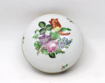 Herend Hungary Hand Painted Porcelain Trinket Box Floral Gold - Etsy