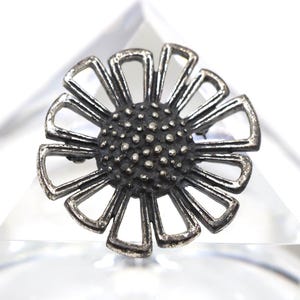 Vintage Brutalist Sunflower Design Modernist Robert Larin Canadian Designer Brooch pin