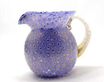 Vintage Italian Millefiori Murano Art Glass Vase Jug