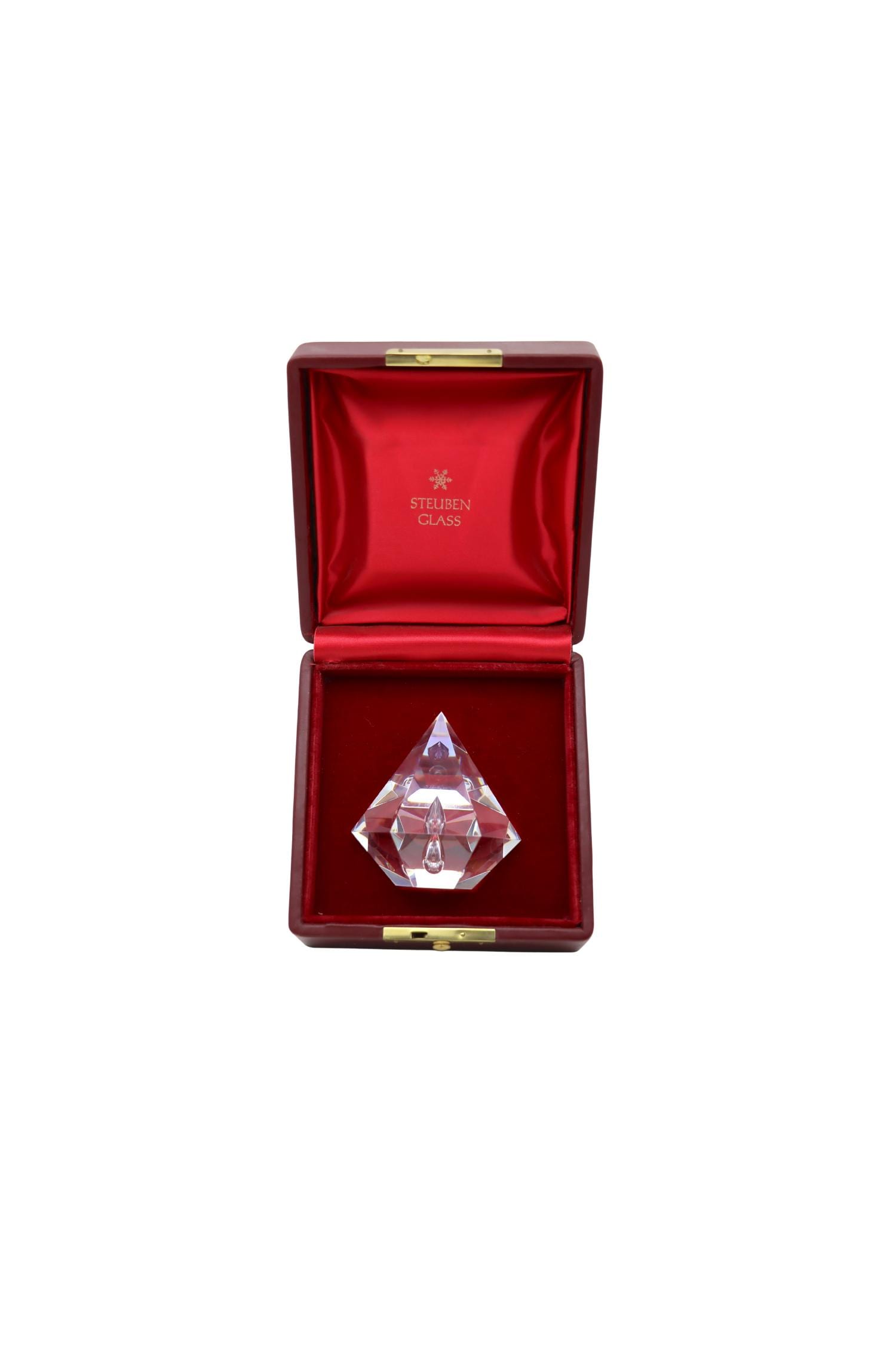 STEUBEN DIAMOND TEARDROP Rare Glass Sculpture Crystal Love Heart