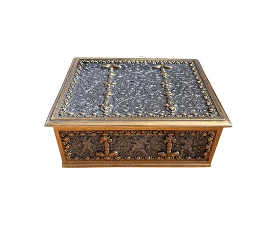 Vintage German Erhard & Söhne Cherub Jewelry Box, Cigar Box