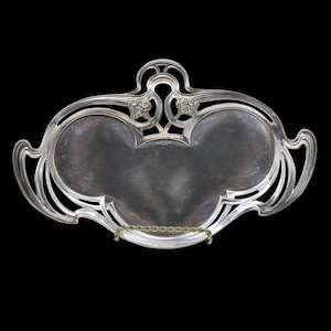 Antique WMF Art Nouveau Silverplate Serving Tray– Ostrich Mark, Circa 1900