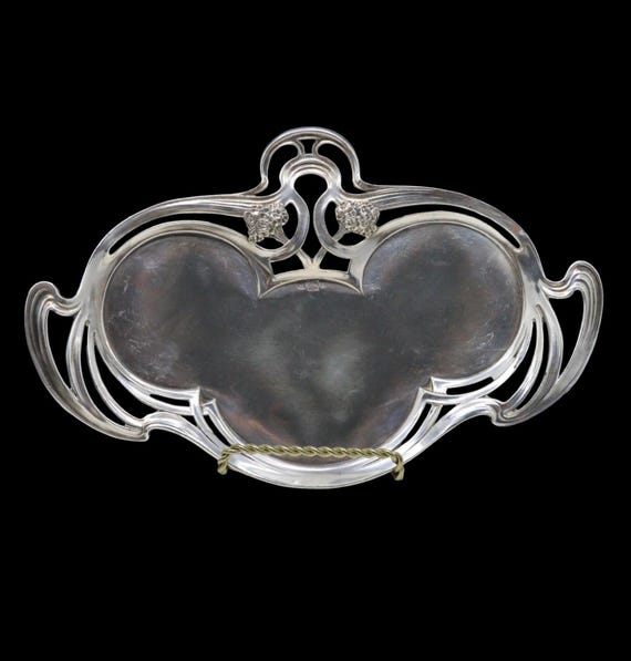 Antique WMF Art Nouveau Silverplate Serving Tray– Ostrich Mark