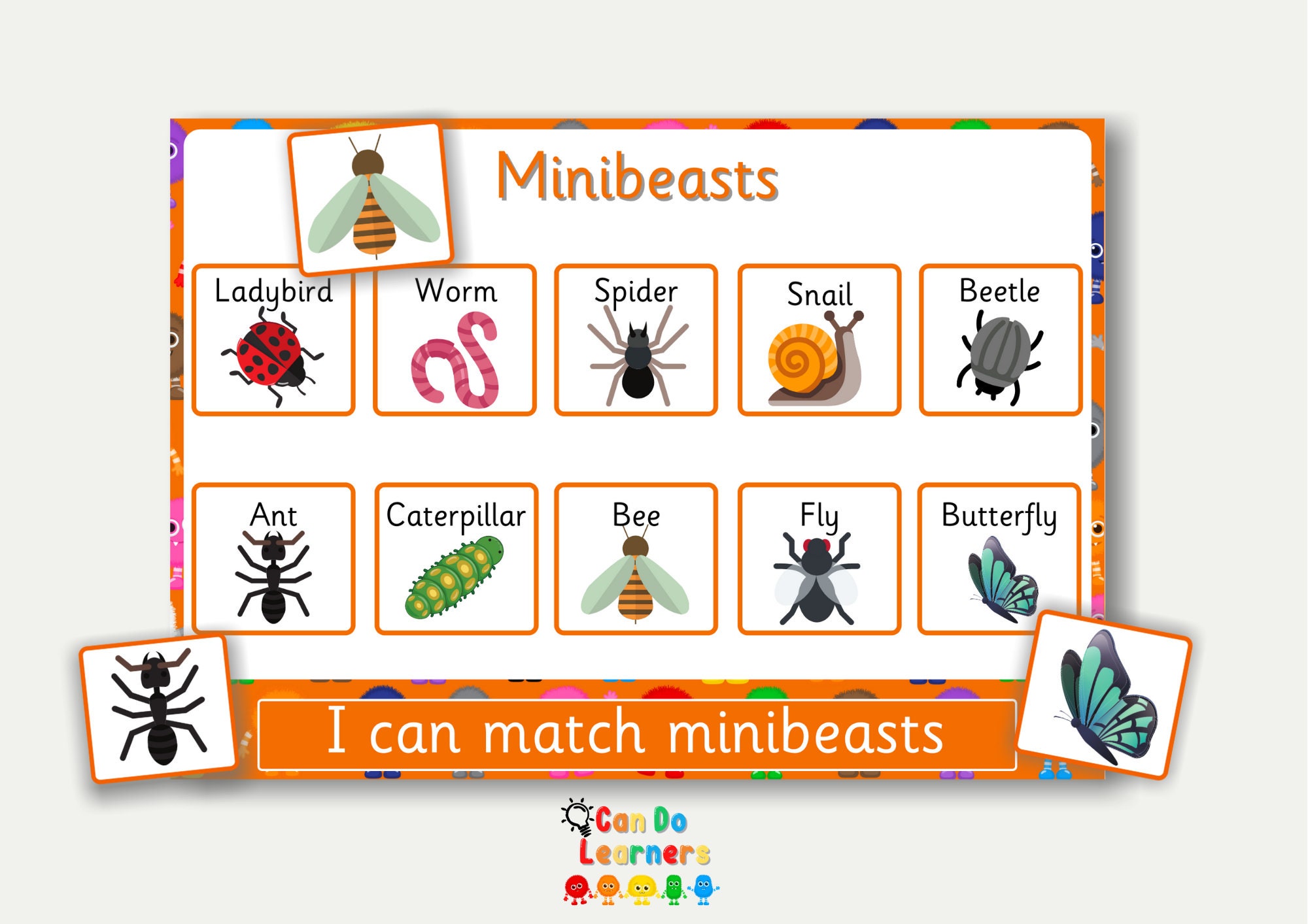 Personalised I Can Match Minibeasts Stage 2 Etsy Personalised I Can Match Minibeasts Stage 2 Etsy