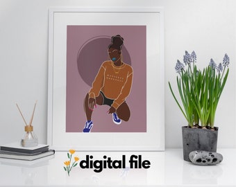 Printable Black Art, Fashion, Instant Download, Black Woman Wall Art, Black Girl Wall Art