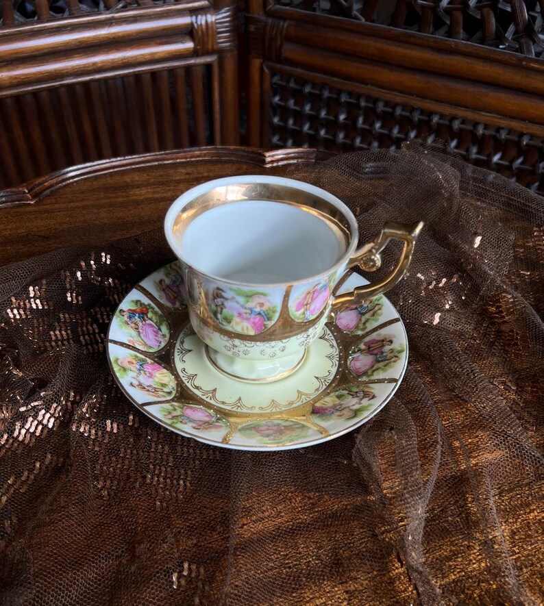 Royal Vienna Froganard Design porslinskopp fat bild 7