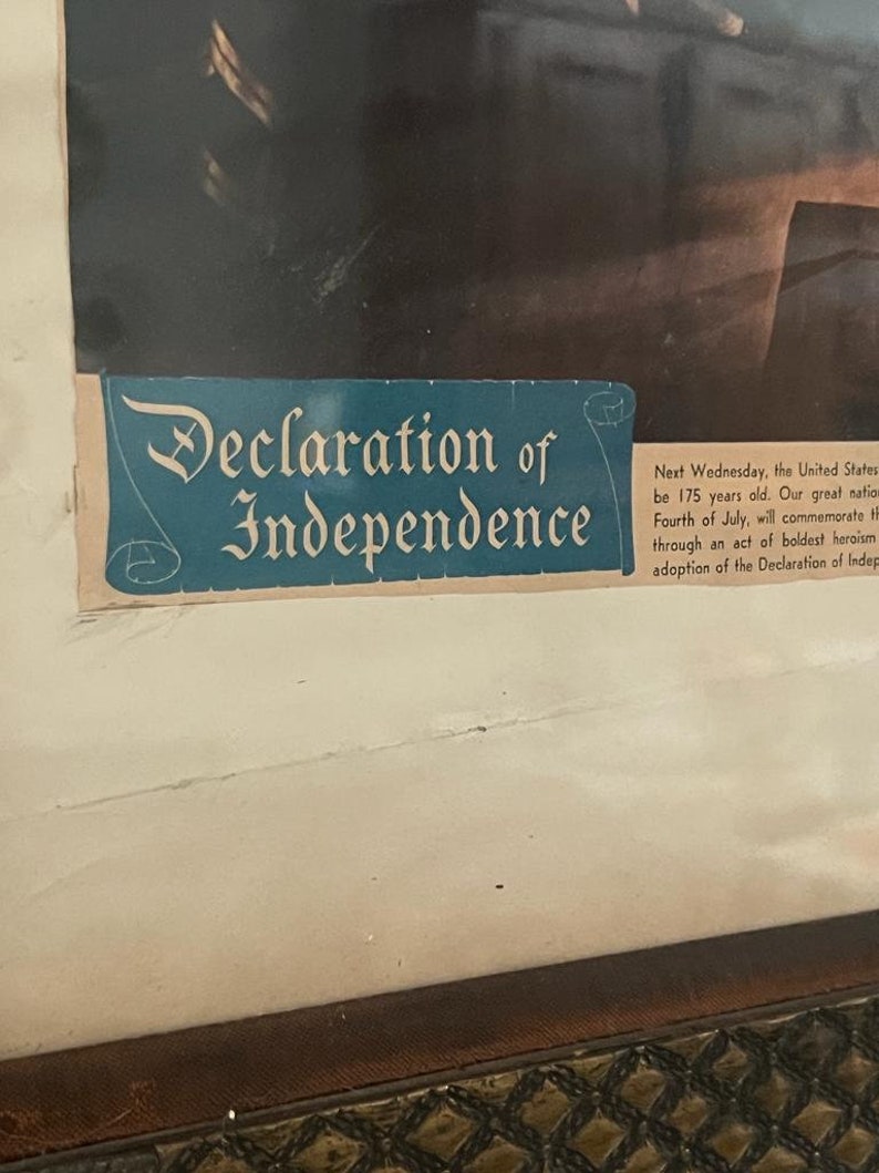 Antique Declaration of Independence Framed Print Large Patriotic ...