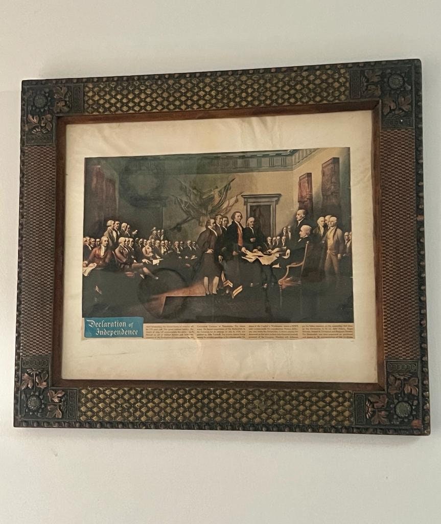 Antique Declaration of Independence Framed Print Large Patriotic ...