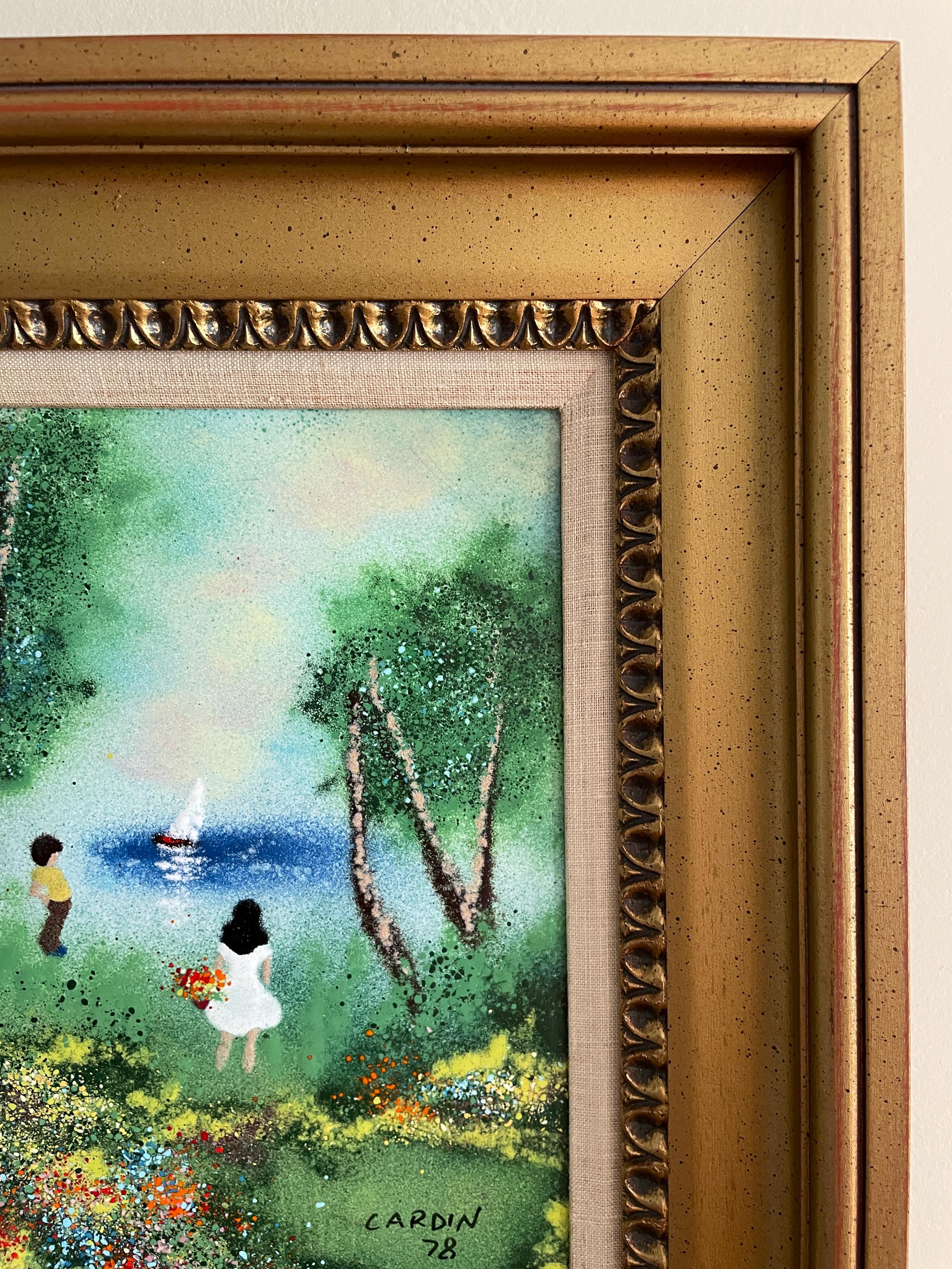 Louis Cardin Signed Original 1978 Artwork Framed Impressionist