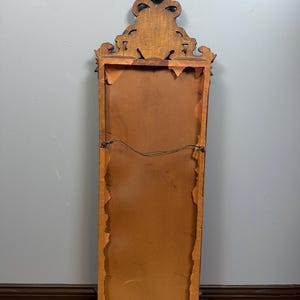 Tall Narrow Vintage French Louis XVI Wall Mirror Ornate Brown and Gold Carved Frame Entryway Mirror image 7