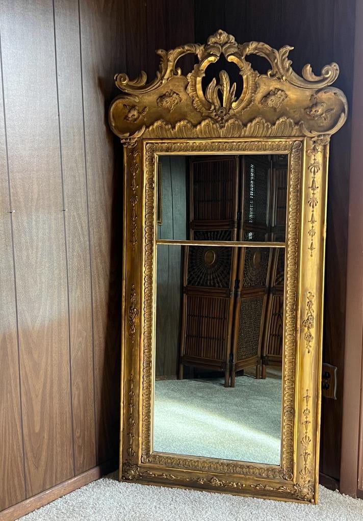 19th Century French Empire Period Carved 24K Gold Giltwood