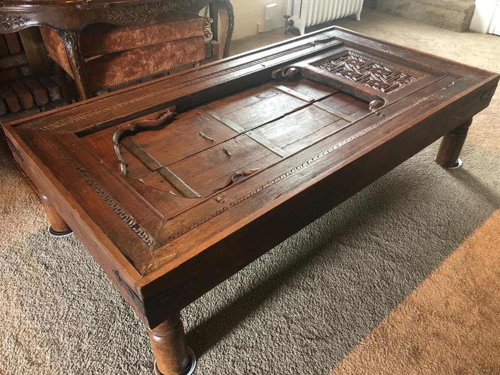 Antique Handcrafted Old Reclaimed Window Centre Table Coffee Table