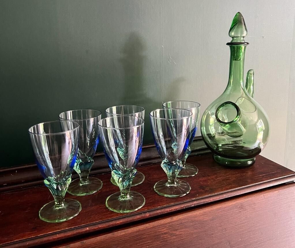 Bormioli Rocco Bahia Art Nouveau Glass Set and Italian Hand Etsy