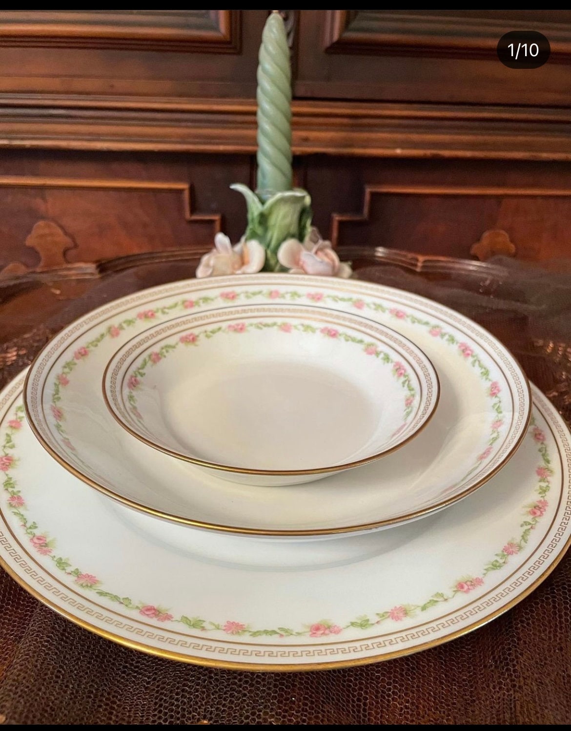 Limoges Old Abbey Porcelain Pink Floral Dinner Set Limoges Etsy