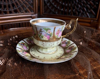 Royal Vienna Froganard Design Porcelain Cup Saucer