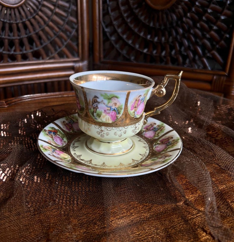 Royal Vienna Froganard Design porslinskopp fat bild 1