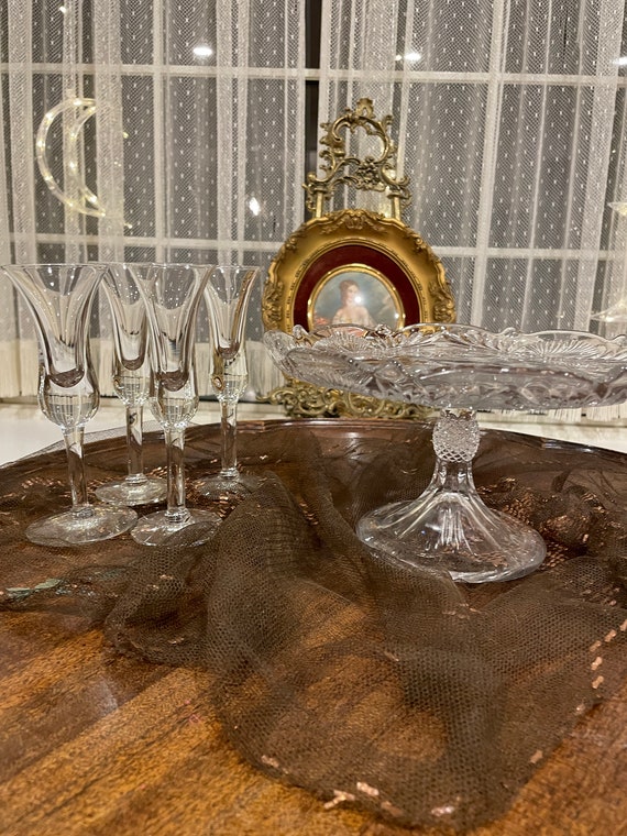 ビンテージ カッティング リキュール ショットグラス 4個セット 1960年代 冷酒 アメリカ製