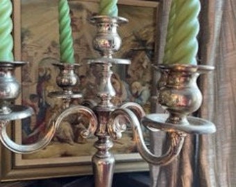 Vintage Silver Plated Candlestick 5 branches  Candleholder