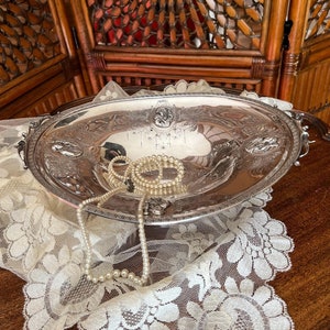 Antique Silverplate Footed Centerpiece Bowl Victorian Embossed Lion Head Decorative Dish Table Display Ornate Classical Revival Style