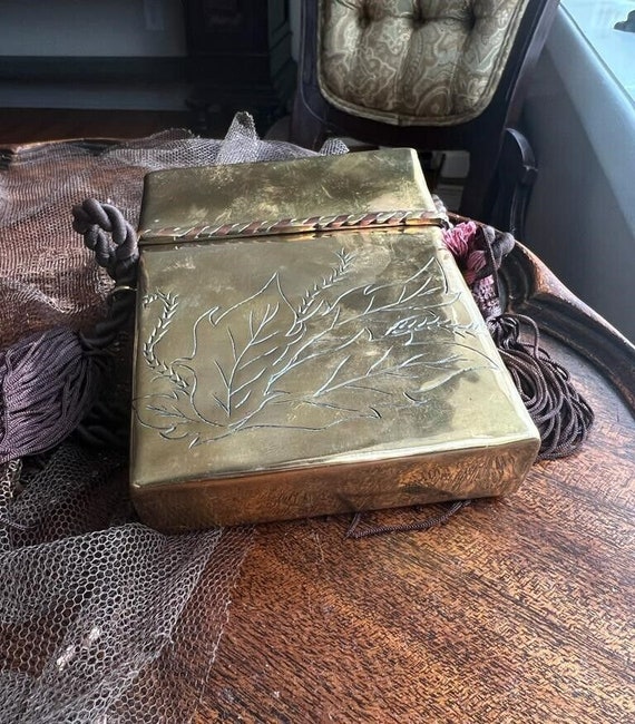 Brass Shoulder Bag - Brass Pillow Purse Antiques … - image 2