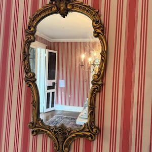 Antique Gold Ornate Wall Mirror Vintage Rococo Baroque Style French Victorian Home Decor Gilded Mirror Decorative Frame Wall Hanging Mirror