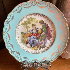 Vintage Bavaria Gold Rimmed Decorative Collectible  Wall Plate.Made In Germany.10&quot;