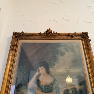 Vintage Portrait of a Victorian Lady in Gilt Ornate Rare Elegant ...