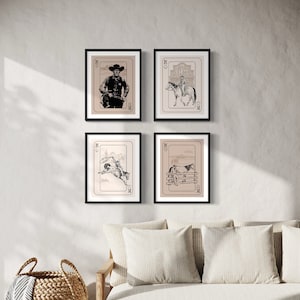 The Four Kings - Set of 4 Kind Playing Cards - Western Rodeo Cowboys