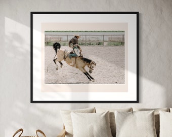 Buckin' Bronco Rodeo Cowboy Print - Western Rodeo Rider Art