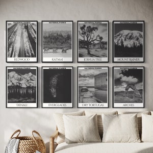 National Parks Series: Black & White Print Set - 63 National Parks Art Prints - All U.S. National Parks Collection - Set of ALL 63 Prints