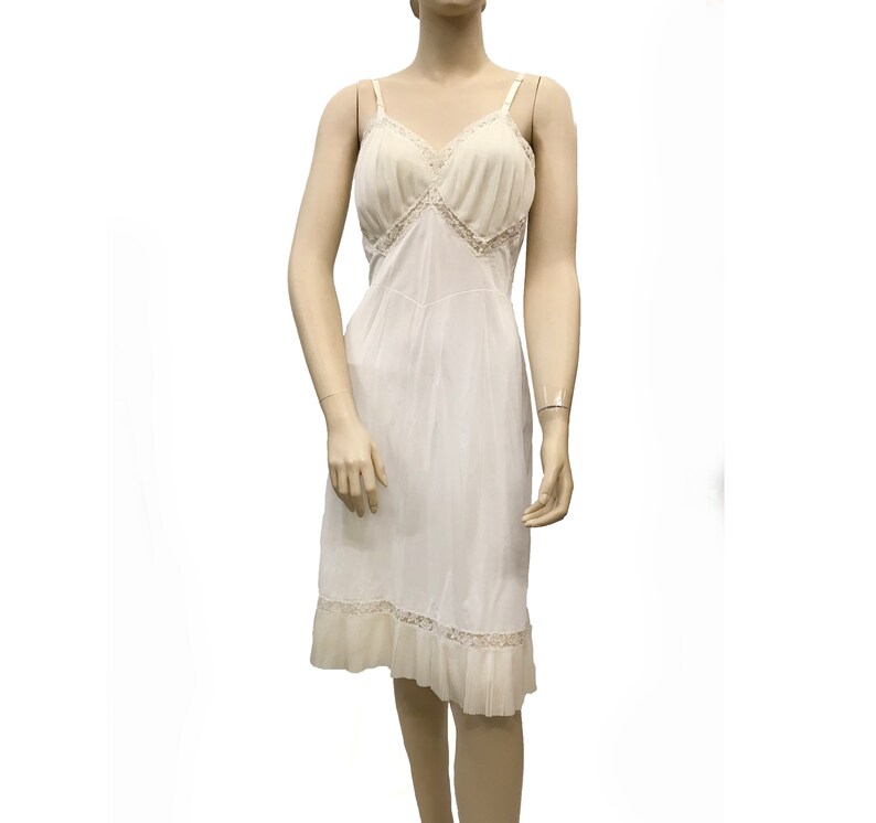 Vintage 1990s Slip Dress with Pleated Bust and Hem