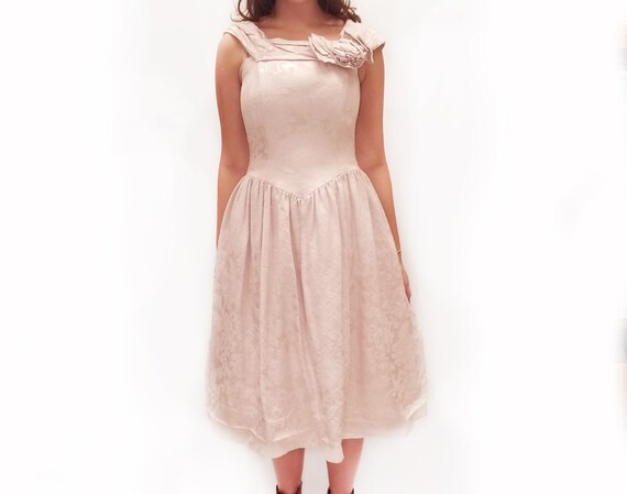 Vintage 1980s Scott McClintock Pale Pink Brocade P