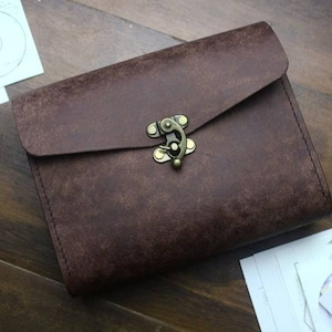 Großer Akkordeonbeutel, Journalpapierhalter, handgefertigte Ledertasche für Aufkleber, Akkordeonordner, Vintage-Journal