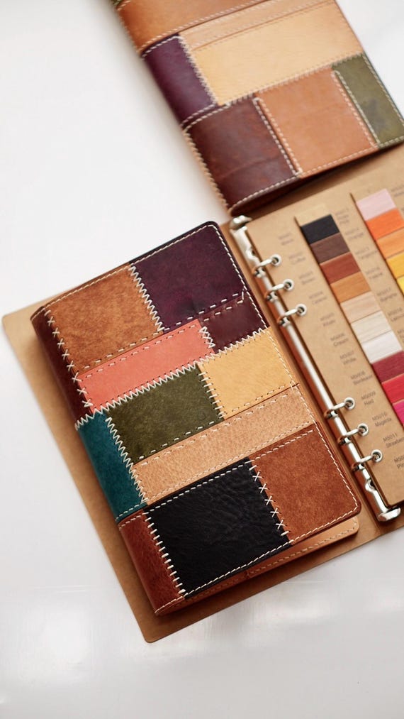 Patchwork Leather Book Cover -customizable - Etsy Patchwork Leather Book Cover -customizable - Etsy