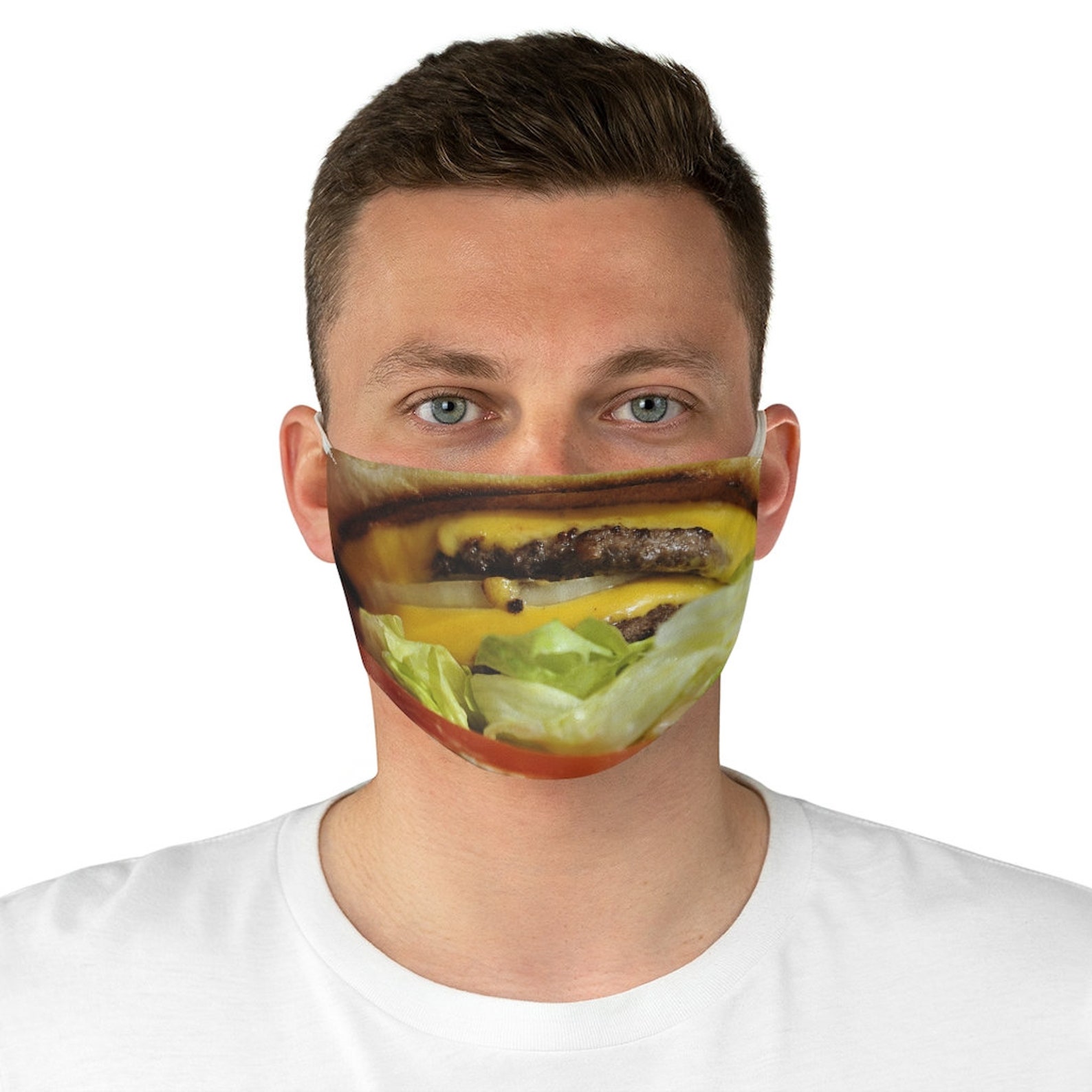 Funny Burger Mask Cheeseburger Burger Face Funny Etsy