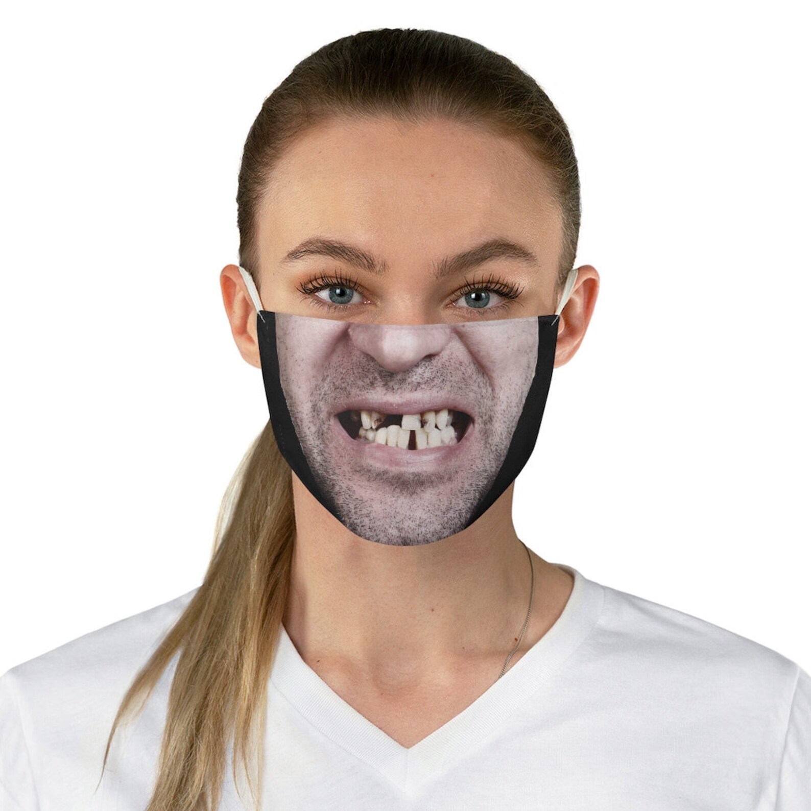 Funny Bad Teeth Smile Face Mask Funny Smiley Facemask Etsy