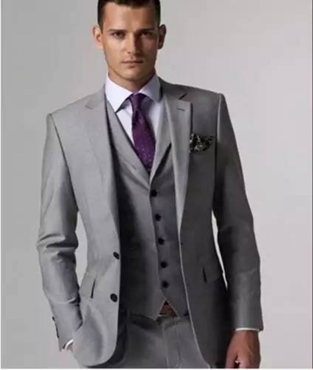 Men's Grey 3 Piece With Waistcoat and Blazers. Suits With Vest for Men ...