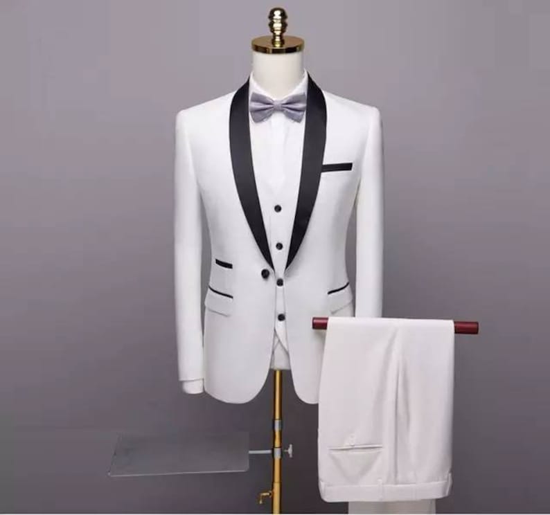 groomsmen/'s suits party suits with waistcoat and blazer tuxedo suits White men/'s 3 piece wedding suits also in navy blue and burgundy