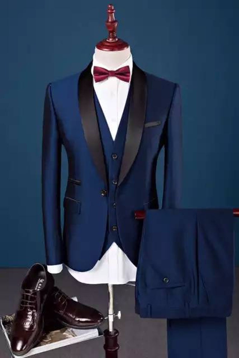 groomsmen/'s suits party suits with waistcoat and blazer tuxedo suits White men/'s 3 piece wedding suits also in navy blue and burgundy