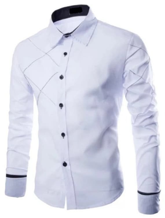 Línea de metal Arroyo Barbero Camisas blancas de hombre camisas de algodón para hombres - Etsy México