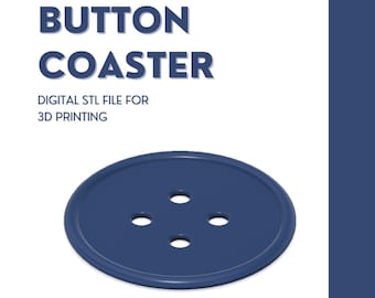 STL-bestand Button Coaster: digitaal bestand voor afdrukken in 3D