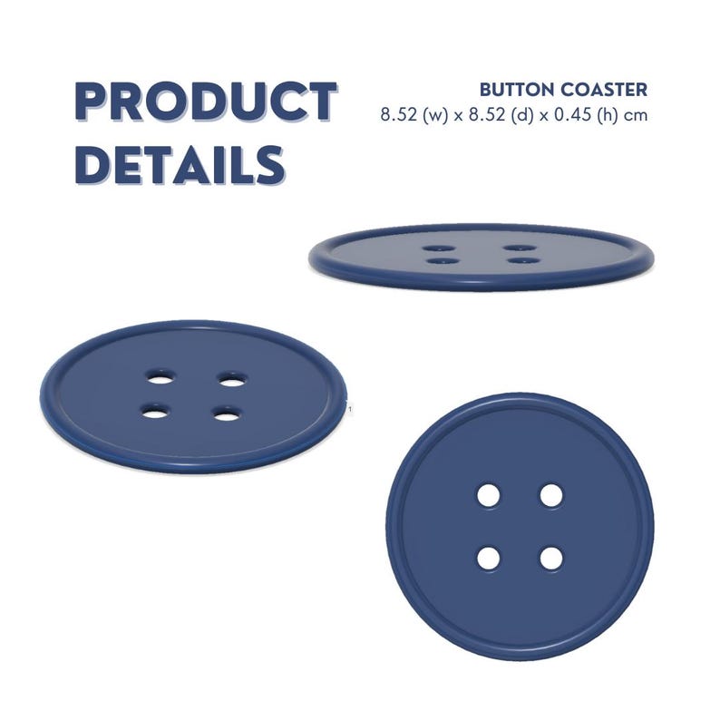 Button Coaster STL File - DIGITAL FILE for 3D Printing - Etsy