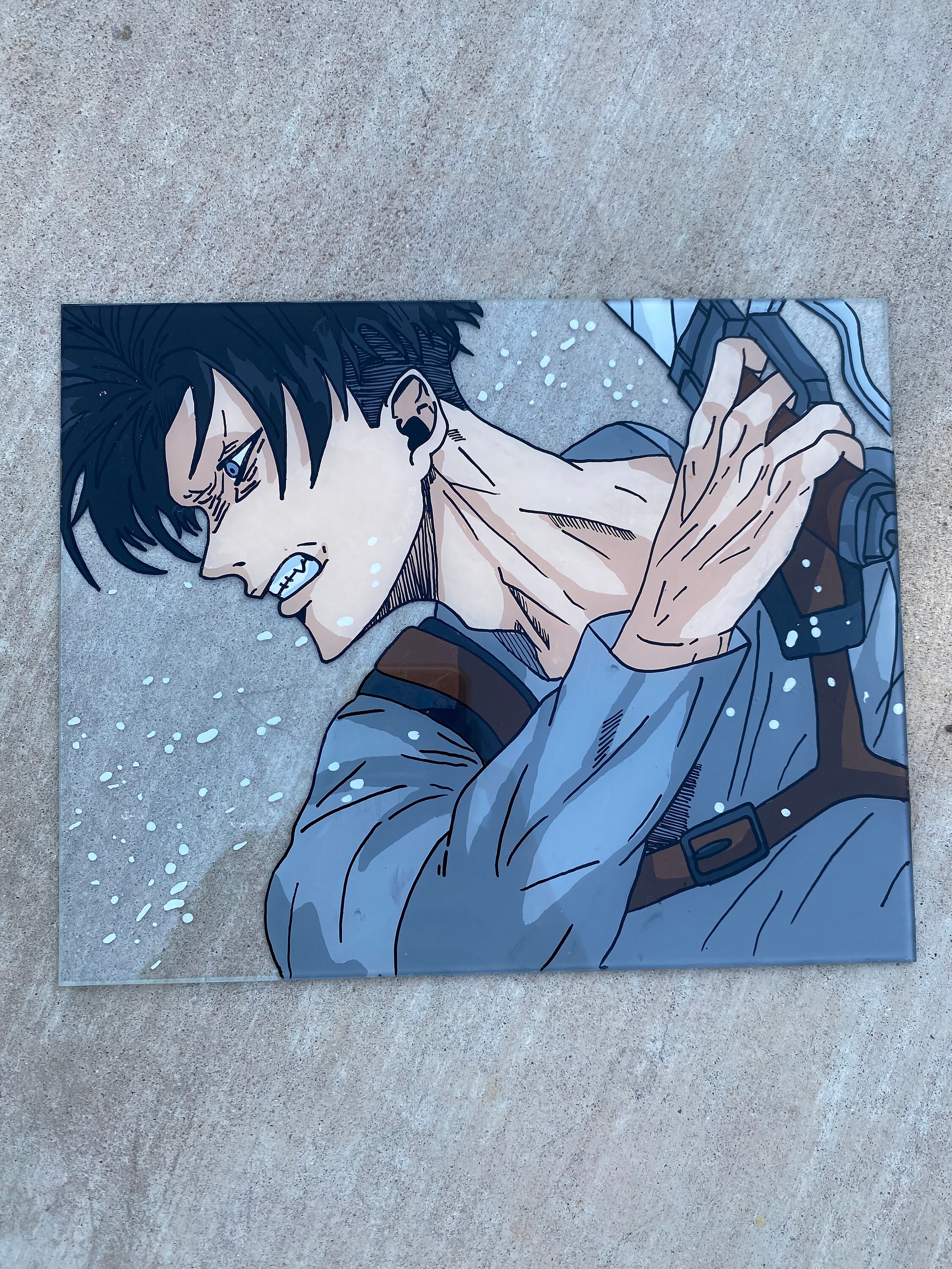 Levi Custom Glass Painting 8x10 Etsy