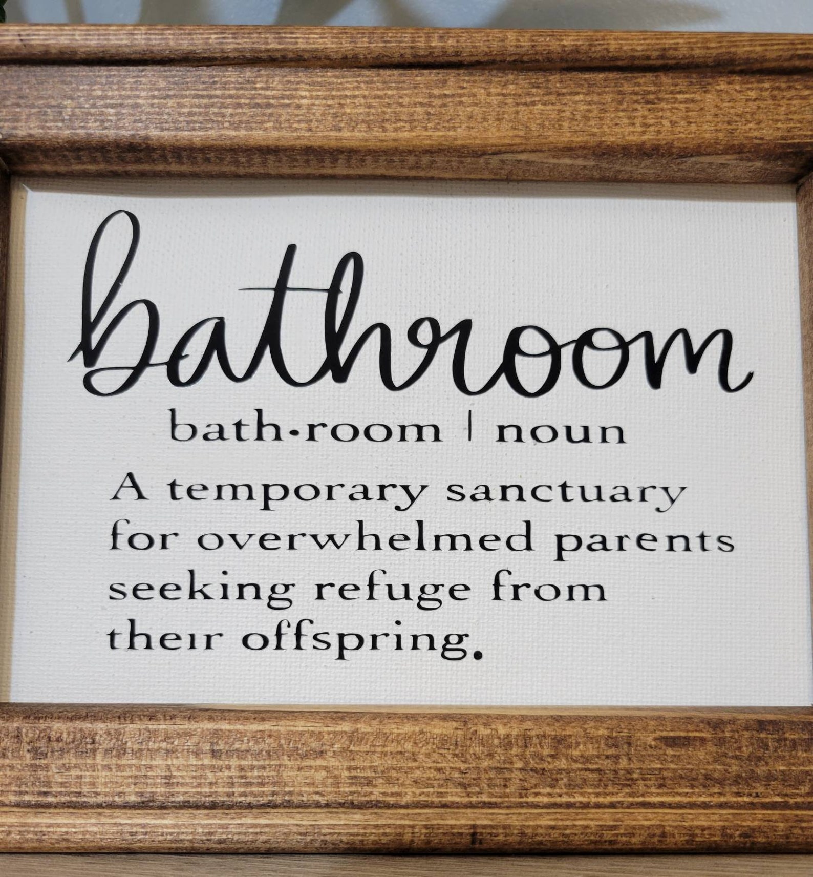 Bathroom noun definition sign framed bathroom decor Etsy