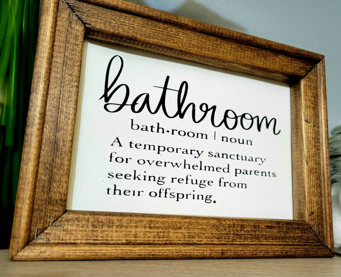 Bathroom noun definition sign framed bathroom decor Etsy